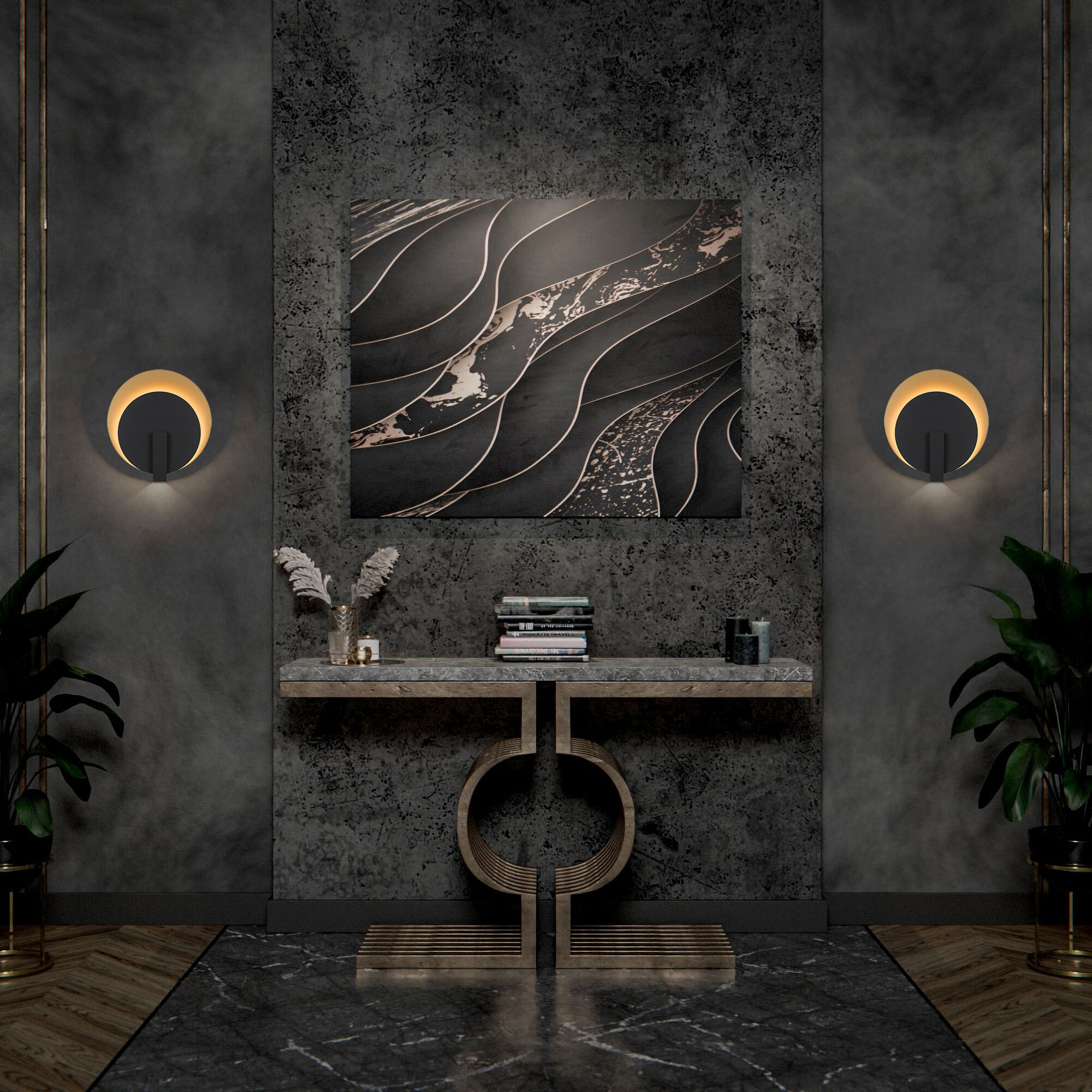 Eclipse LED 12.75 inch Sand Black Outdoor Wall Sconce